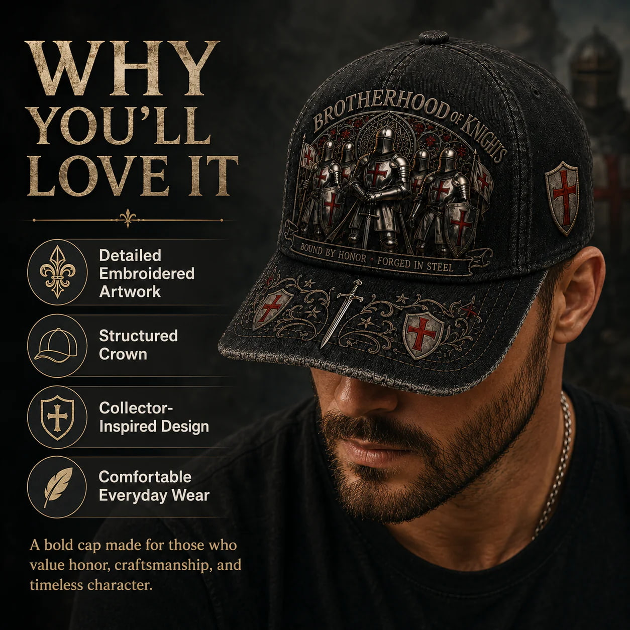 Brotherhood of Knights Embroidered Cap