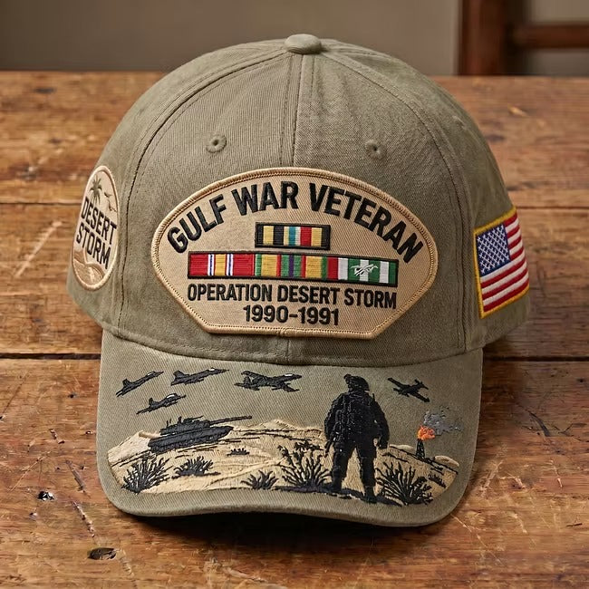 Gulf War Veteran Operation Desert Storm Embroidered Cap