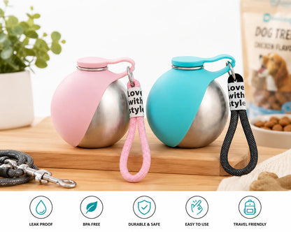 2-in-1 Leak-Proof Dog Water Bottle & Foldable Bowl