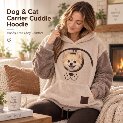 Cozy Pet Carrier Hoodie for Cats & Small Dogs