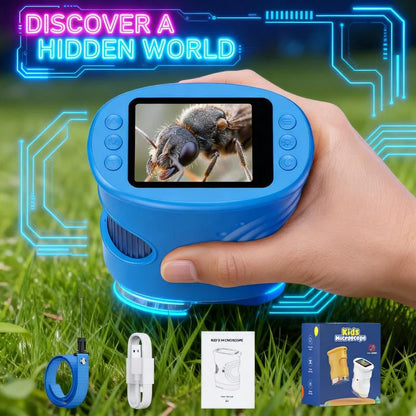 Kids explorer microscope pink gift set