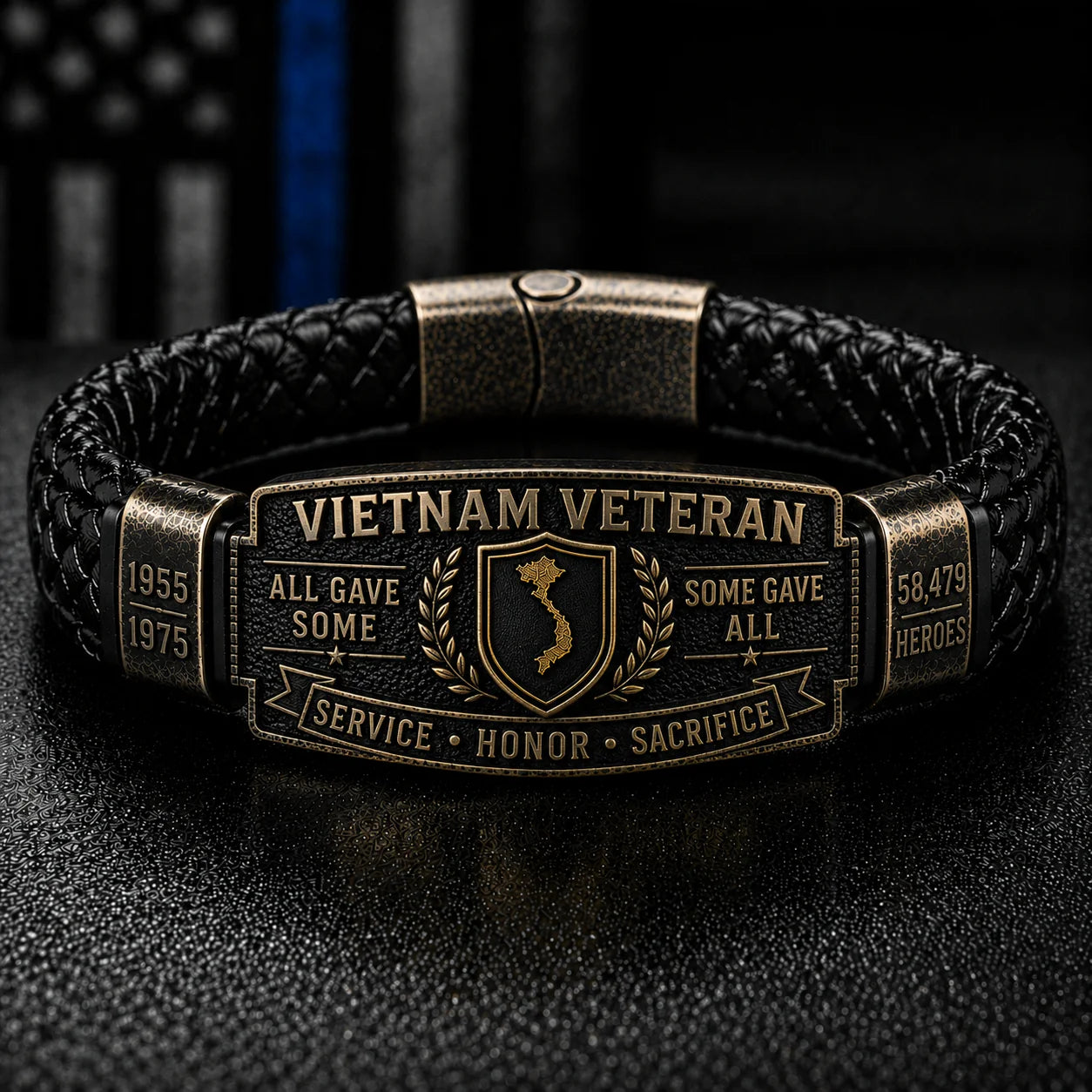 Vietnam Veteran Honor Bracelet antique brass main product image