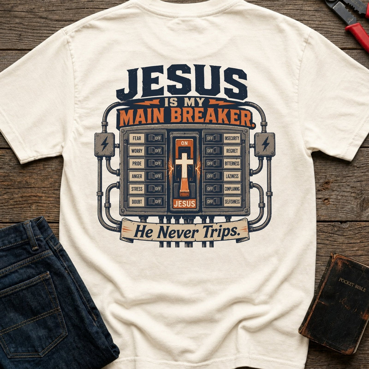 Jesus Is My Main Breaker t-shirt in Ivory