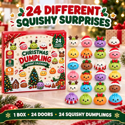 Christmas dumpling squishy advent calendar with 24 holiday squishies