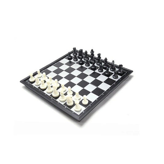 250th Anniversary magnetic chess set with 32 weighted pieces on white background