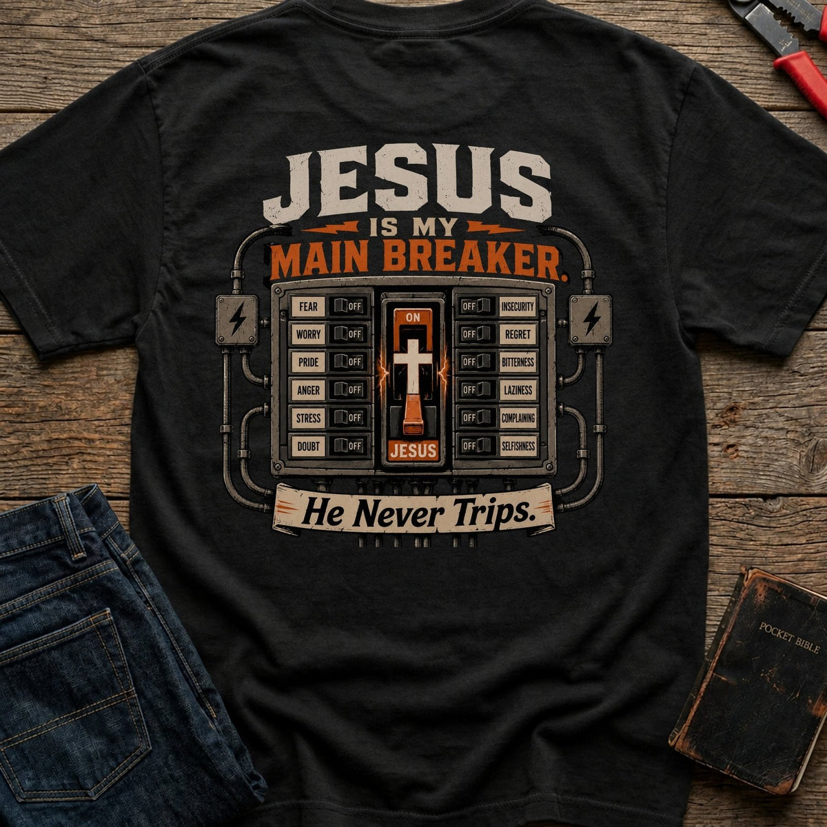 Jesus Is My Main Breaker t-shirt in Black