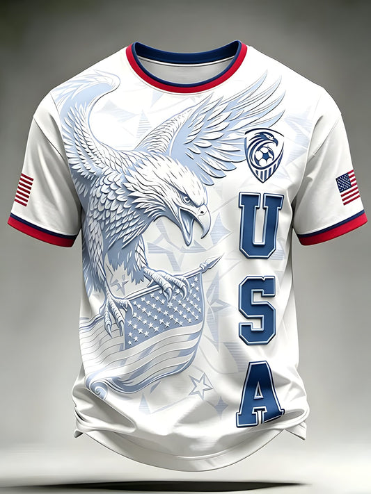 USA Patriotic Eagle Tee — American Pride Short Sleeve Shirt