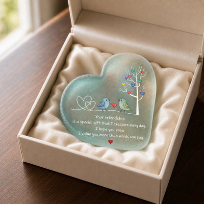 Friendship sea glass keepsake plaque in gift-ready box