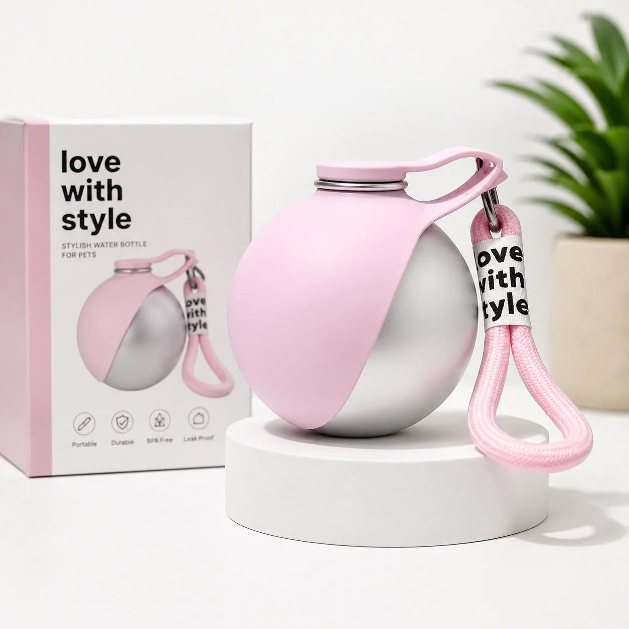 2-in-1 Leak-Proof Dog Water Bottle & Foldable Bowl