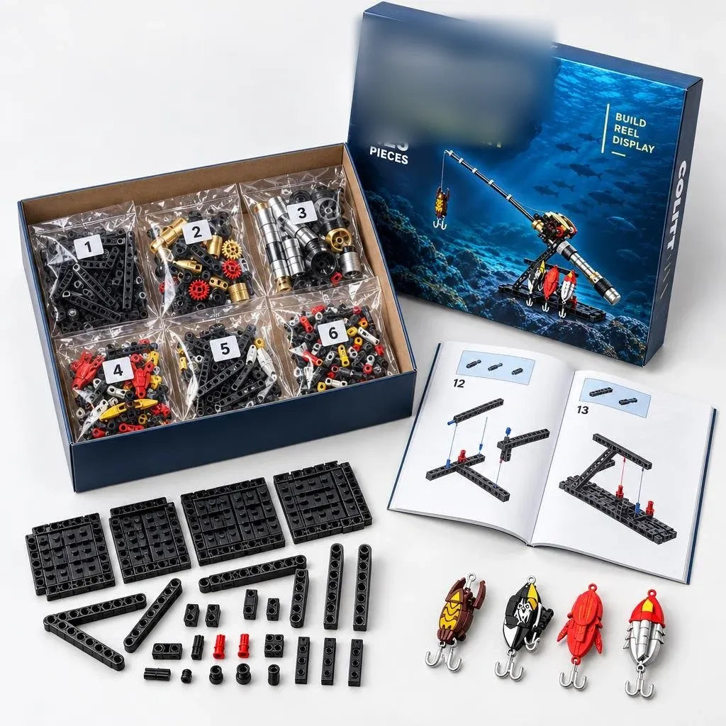 Fishing rod building kit numbered parts bags and illustrated assembly guide