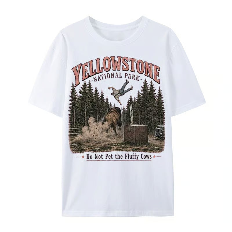 Yellowstone do not pet fluffy cows funny t-shirt