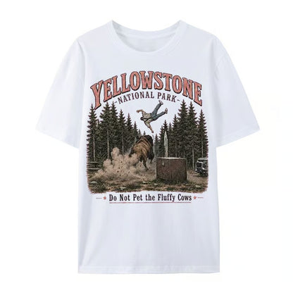 Yellowstone do not pet fluffy cows funny t-shirt