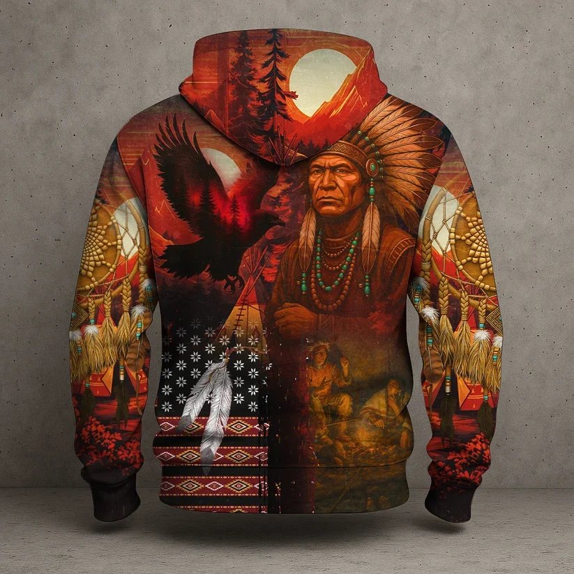 Southwestern Graphic Hoodie with Bold Nature Prints