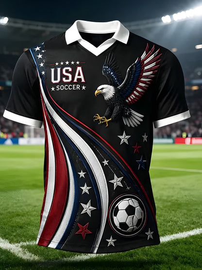 USA Patriotic Eagle Tee — American Pride Short Sleeve Shirt