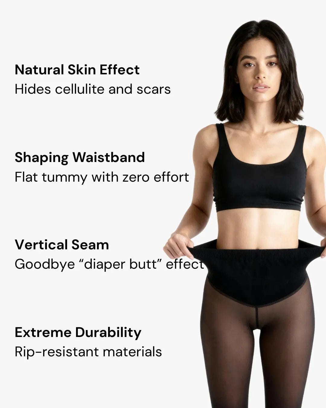 Thermal sculpting leggings with stretch waistband and shaping details