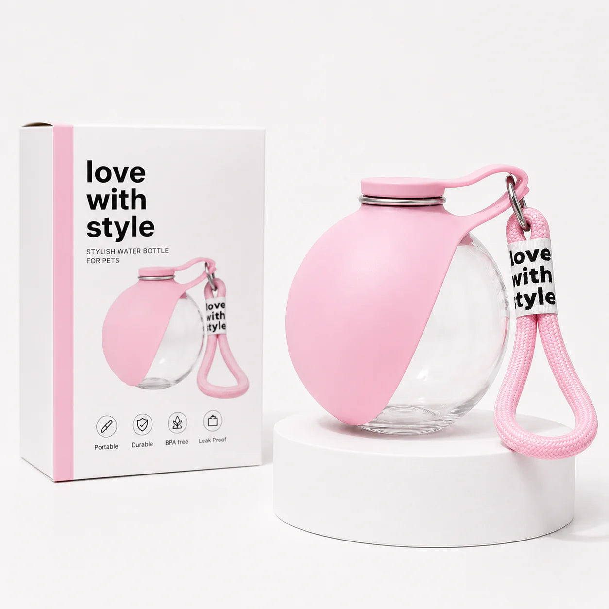 2-in-1 Leak-Proof Dog Water Bottle & Foldable Bowl