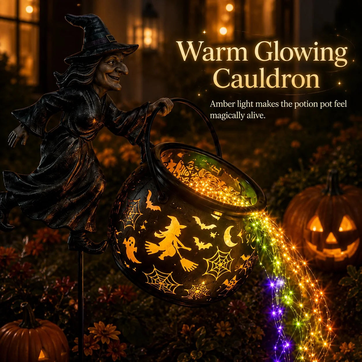 Warm glowing cauldron interior with amber illumination