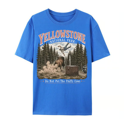 Yellowstone do not pet fluffy cows funny t-shirt