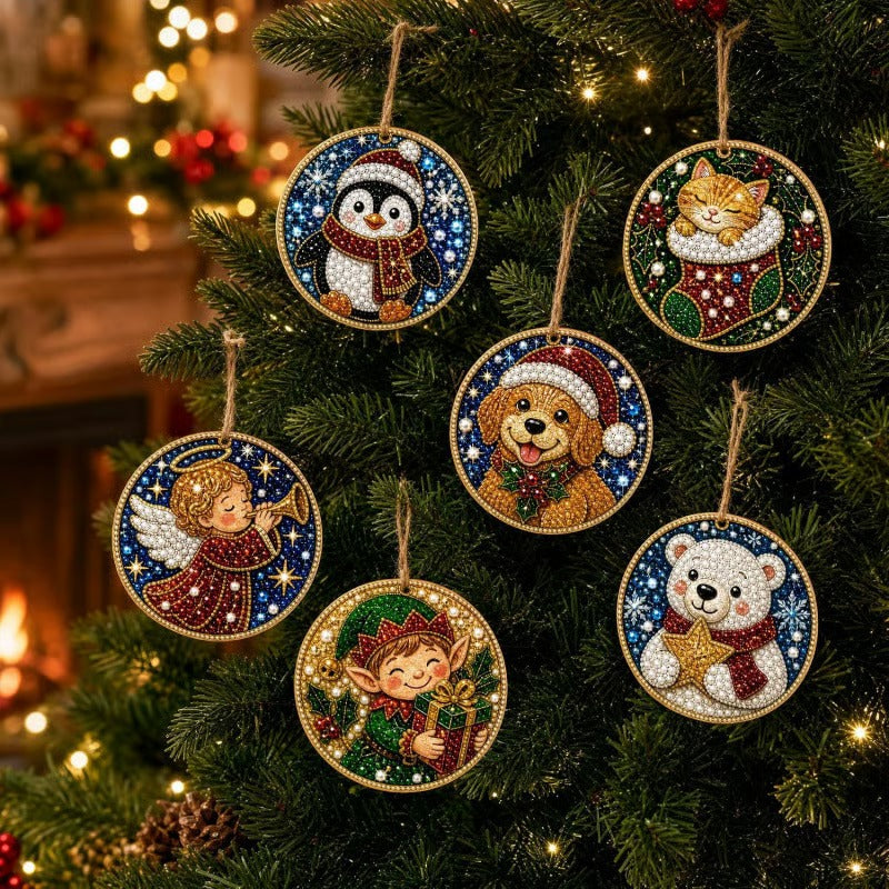 Festive diamond art ornament set for the tree