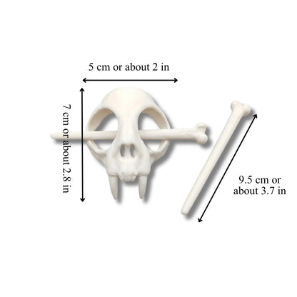 Gothic animal skull hair clip with bone stick bone white