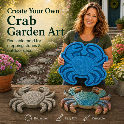 Crab stepping stone mold for outdoor concrete DIY project