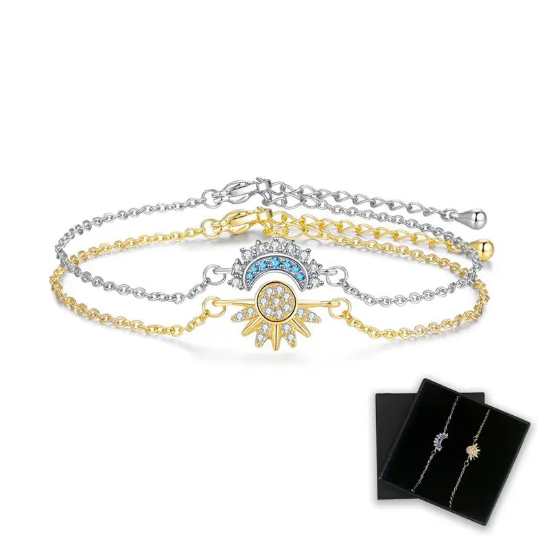 Sun and moon magnetic bracelets shown together
