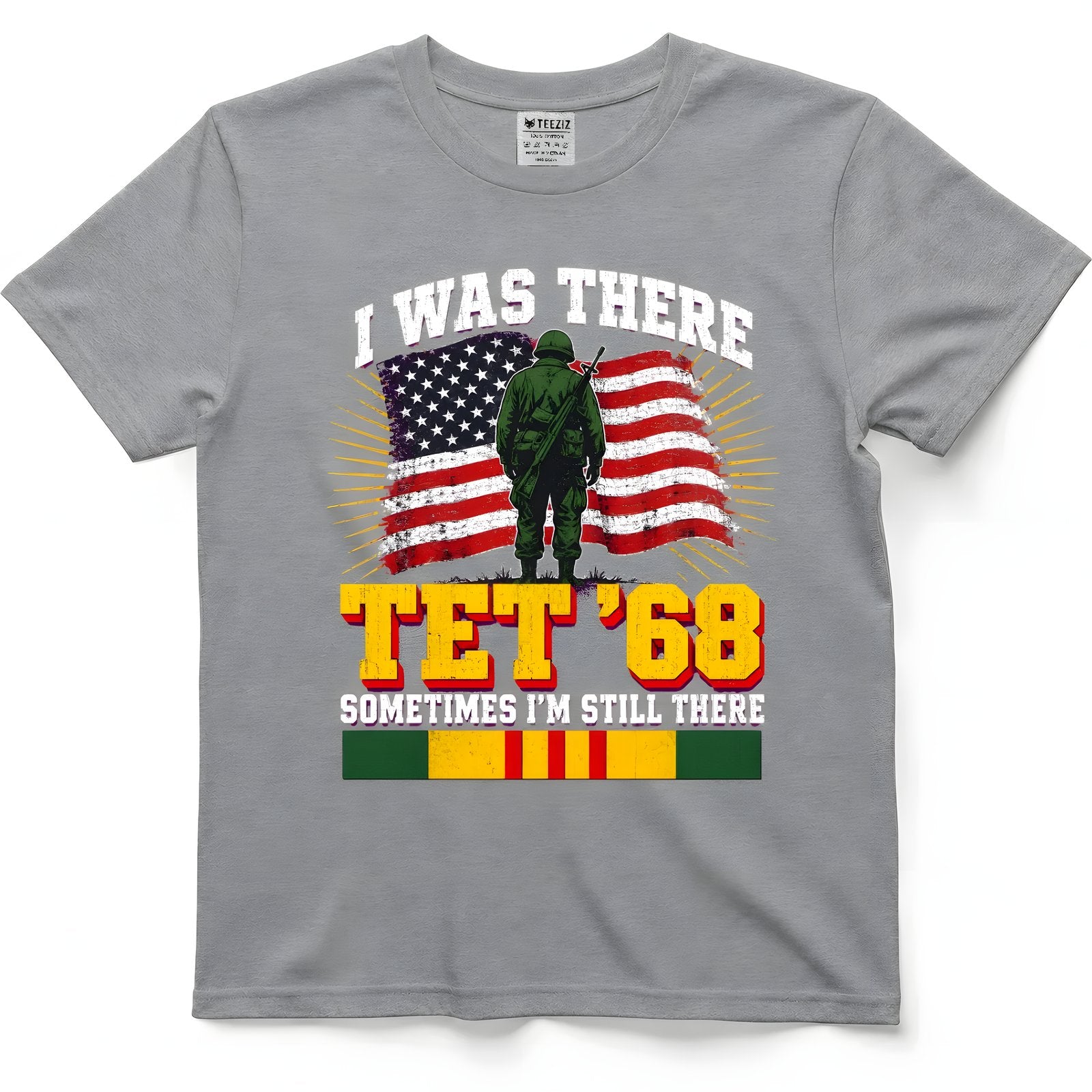 Vietnam Tet '68 veteran T-shirt in Combat Sport Gray