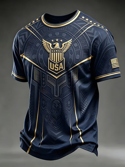 USA Patriotic Eagle Tee — American Pride Short Sleeve Shirt