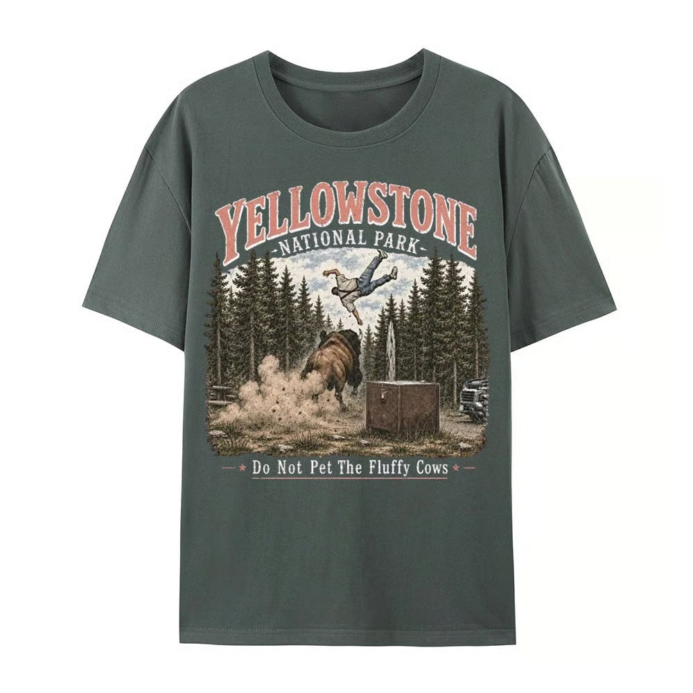 Yellowstone do not pet fluffy cows funny t-shirt