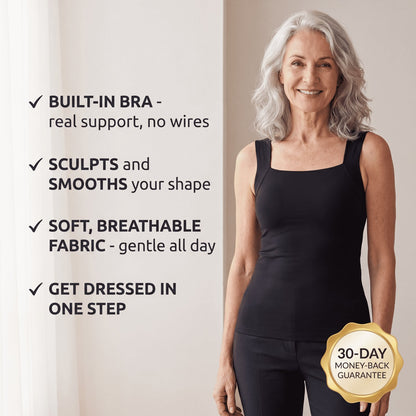 Sculpt tank built-in bra sculpts smooths soft fabric one step