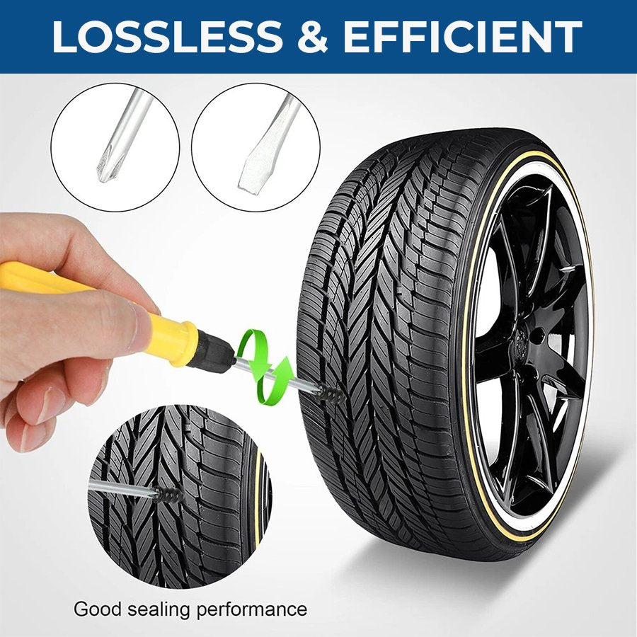Durable and flexible rubber tire repair screws close-up