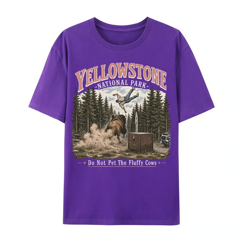 Yellowstone do not pet fluffy cows funny t-shirt