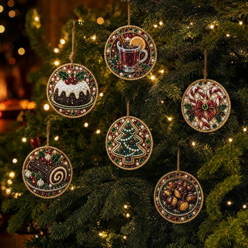 Handmade-look Christmas diamond art ornaments