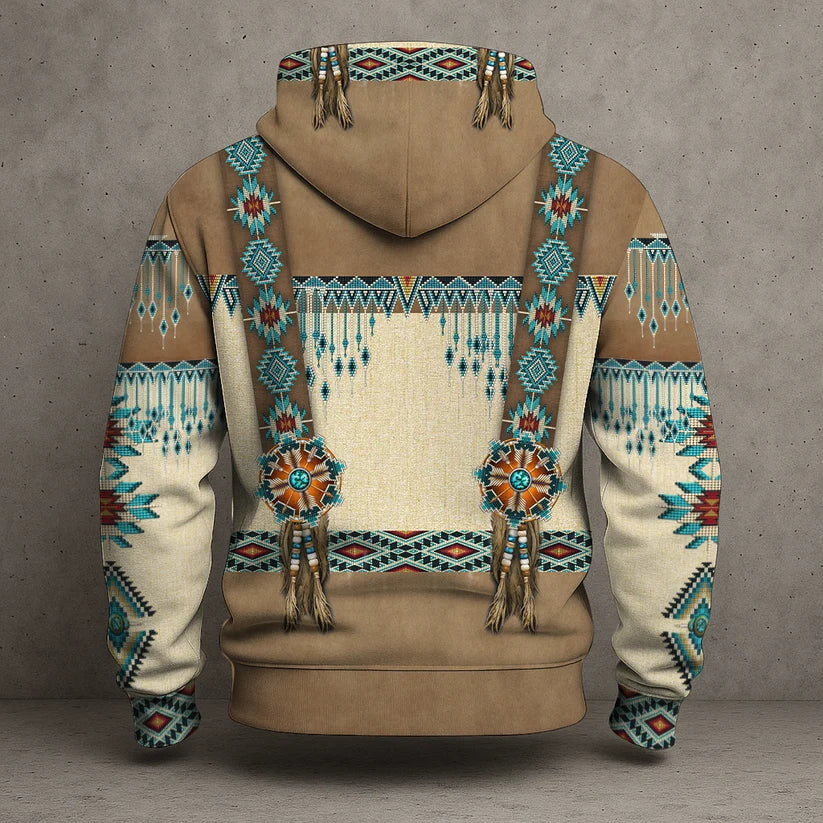 Southwestern Graphic Hoodie with Bold Nature Prints
