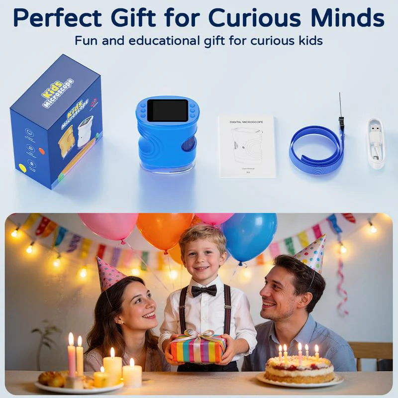 Kids explorer microscope pink gift set
