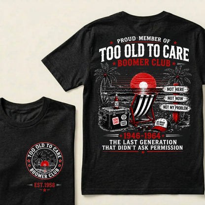 Custom EST year Boomer Club t-shirt in Black with retro beach back print