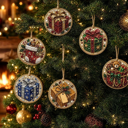 Christmas diamond painting ornament set ready to hang