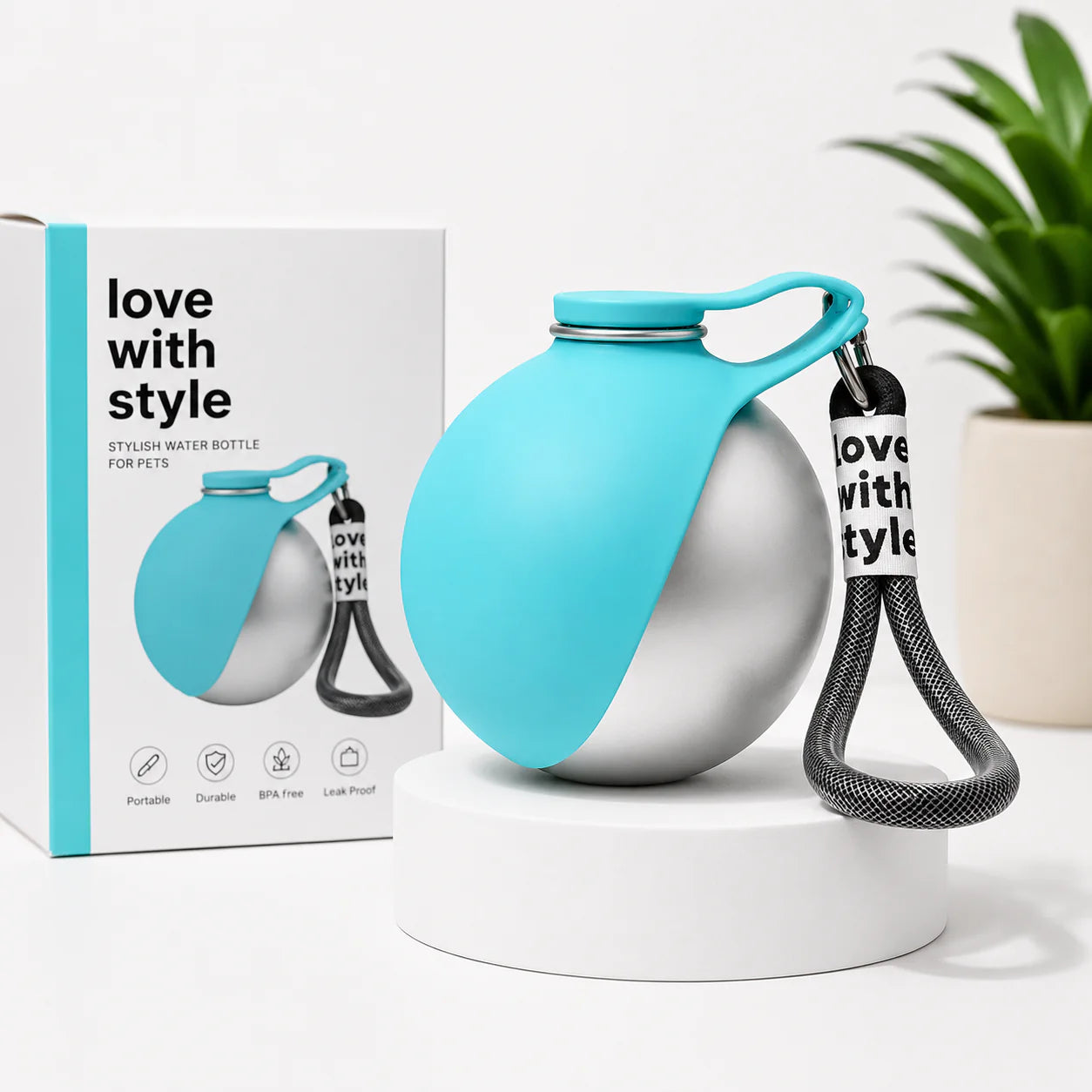 2-in-1 Leak-Proof Dog Water Bottle & Foldable Bowl