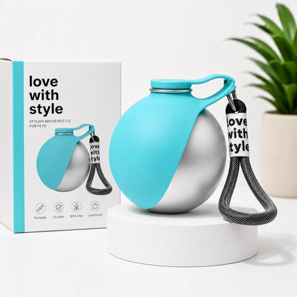 2-in-1 Leak-Proof Dog Water Bottle & Foldable Bowl