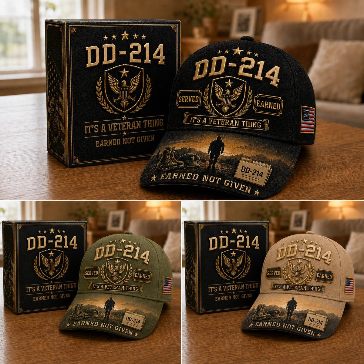 DD-214 Served & Earned Commemorative Veteran Cap
