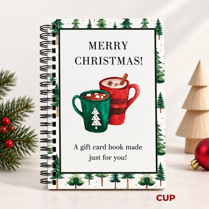 Christmas Gift Card Book with festive Cup cover
