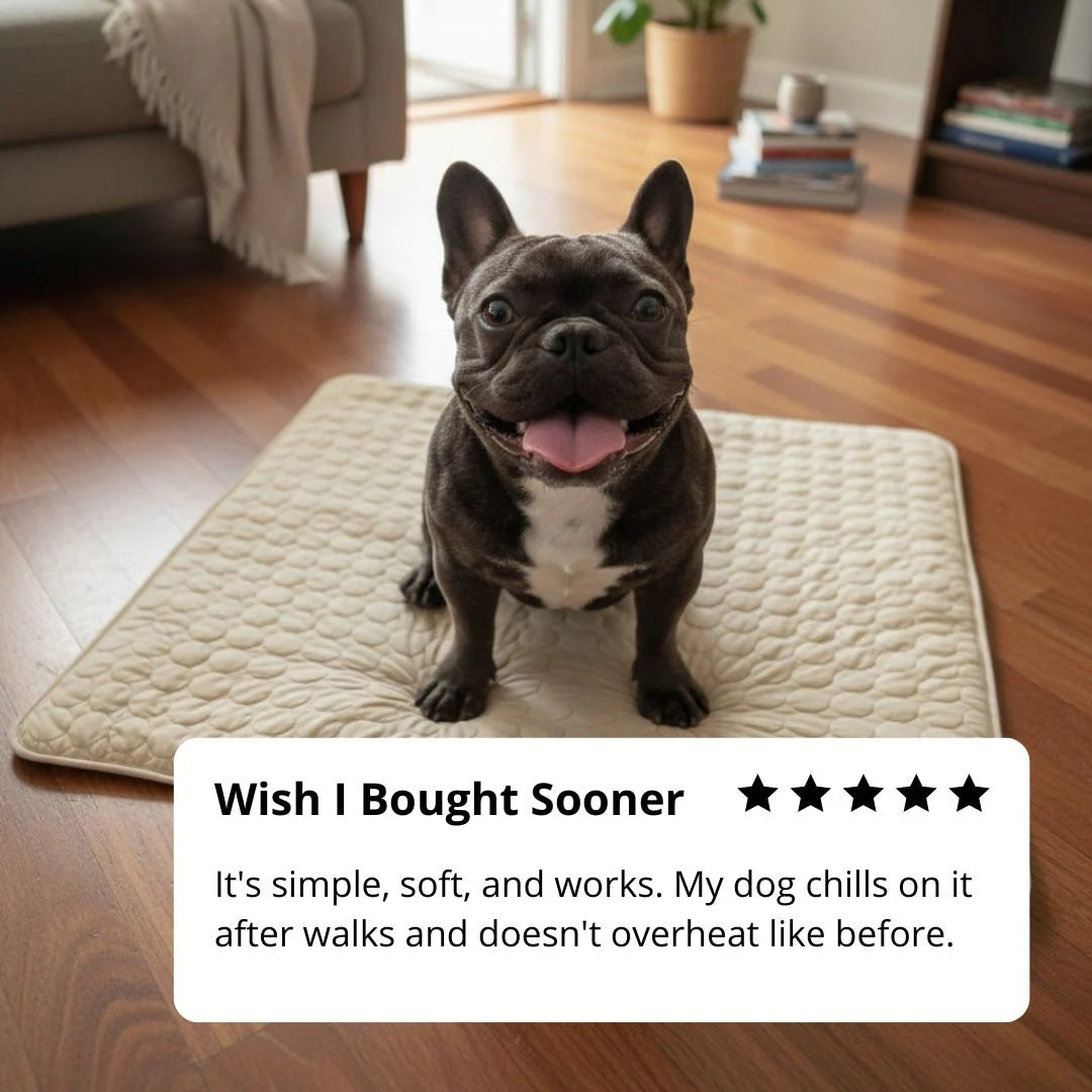 Arctic cooling dog mat beige washable pet pad