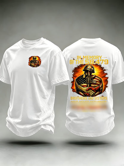White Vietnam memorial tribute T-shirt with front and back graphics