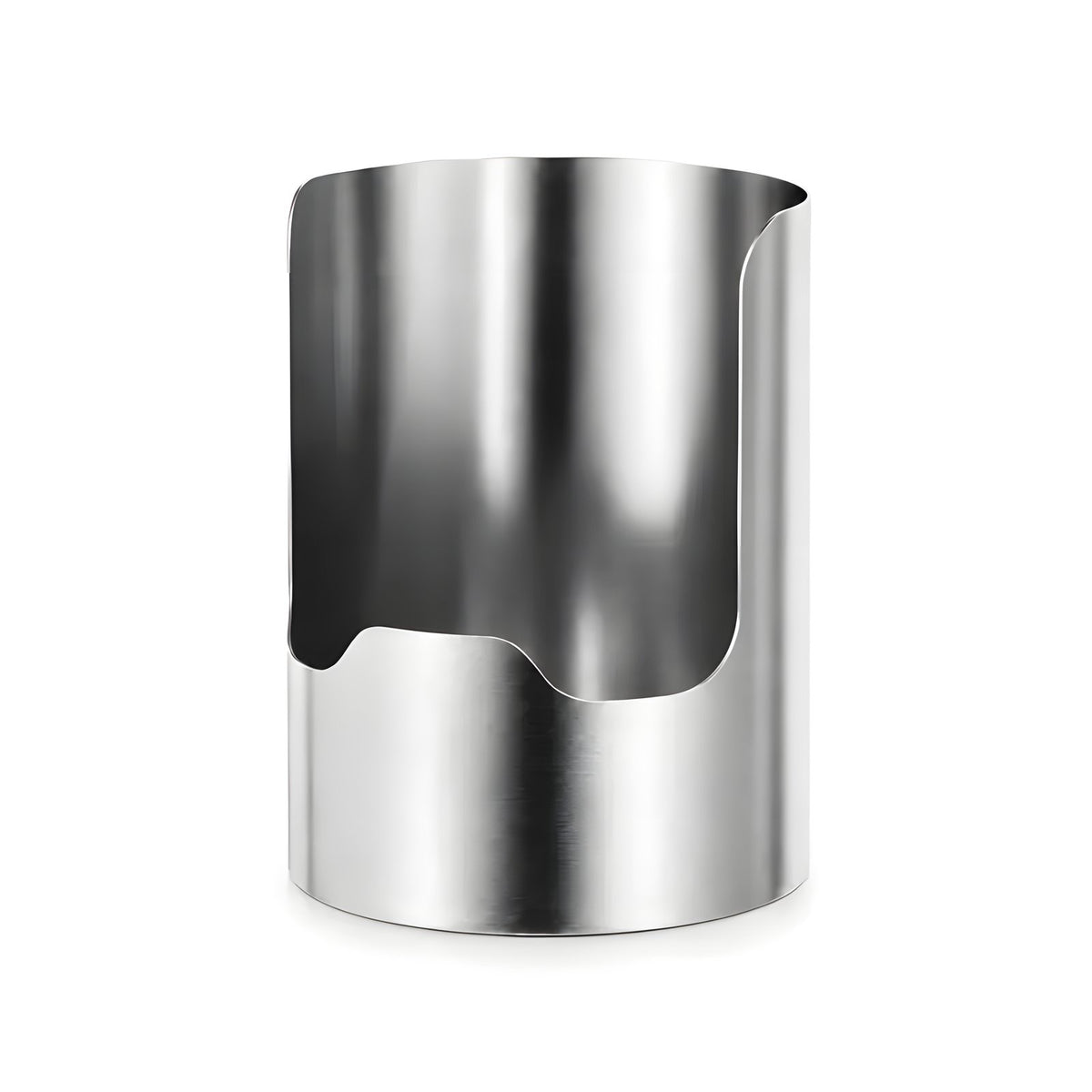 Stainless steel countertop utensil organizer with an open front