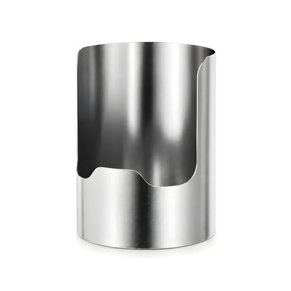 Stainless steel countertop utensil organizer with an open front