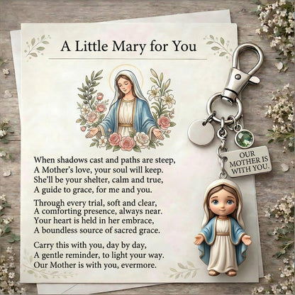 A Little Mary For You keychain with poem card gift set