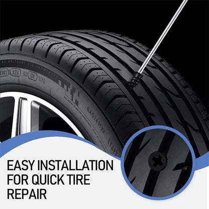 Repair tool inserting rubber nail into tire tread