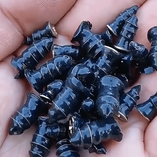 Hand holding all 60 self-sealing rubber repair nails