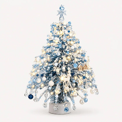 Winter Wonderland beaded tree with snowflakes, reindeer and cool LED lights