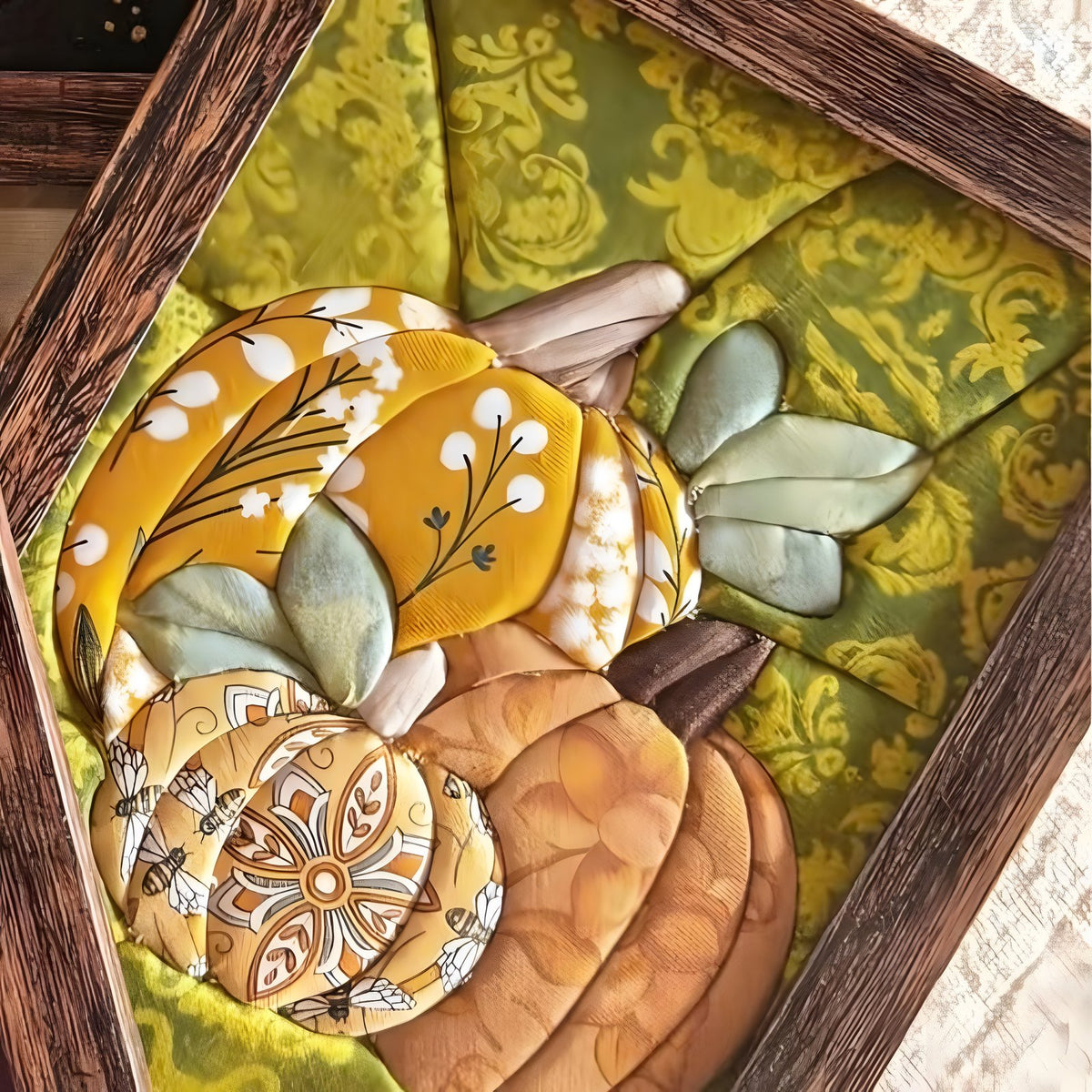 No-sew fabric art DIY kit with Pumpkin design
